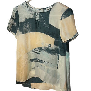 Wilfred Aritzia 100 percent silk Abstract Print Women's Top size XS